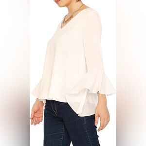 Banana Republic V Neck Bell Sleeve Top